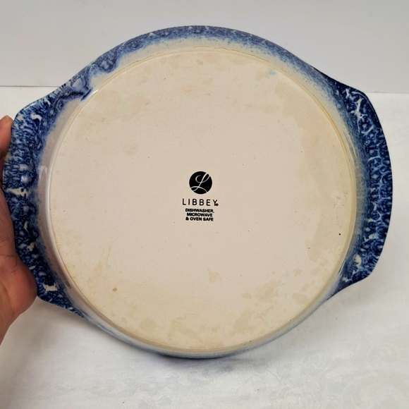 LIBBEY ceramic 9 x 13  blue drip  glaze  baking  dish - Picture 3 of 5